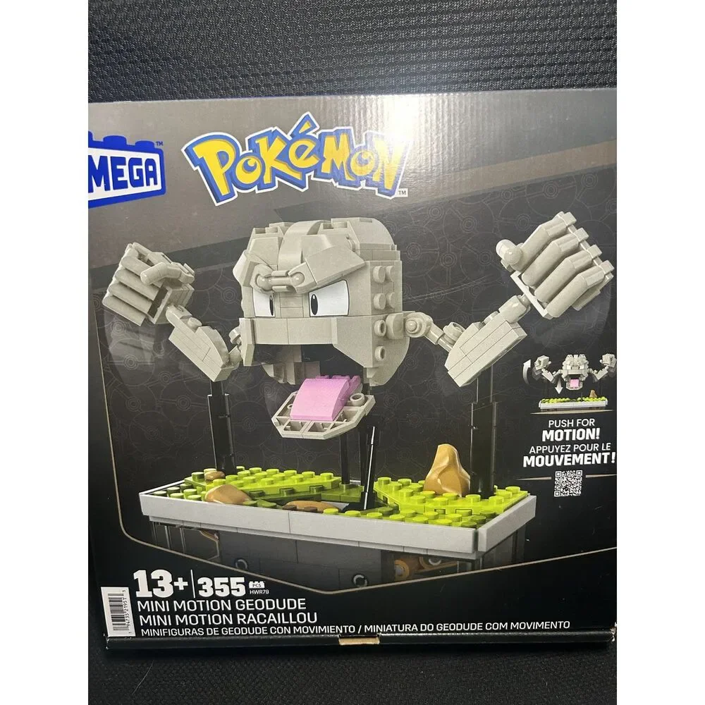MEGA Pokemon Mini Motion Geodude Building Kit with Motion 355pc NIB